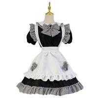Moteriškas S~5XL Cosplay kostiumas Japoniškas Anime Laisvas Uniforma Juoda Balta Peteliškė Miela Kambarinė Restorano Tarnaitės suknelė Didelis Dydis S