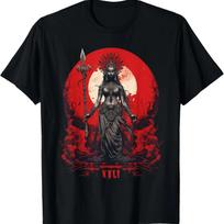 Kali Goddess of Death, Time and Doomsday Hindu God Occult T-Shirt S juoda