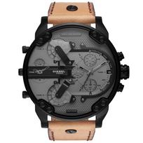 Diesel DZ7406 Mr. Daddy 2.0 Chronograph Brown Leather Men's Watch 57mm ruda