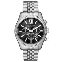 Michael Kors MK8602 Lexington Chronograph Black Dial Men's Watch 44mm sidabras