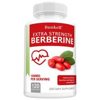 Berberino maisto papildas, papildytos stiprumo, 120 daržovių kapsulių buteliuke 120 Capsules
