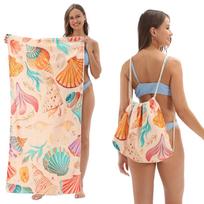 80×160cm Foldable Printed Beach Towel, All-in-One Portable Beach Towel Bag 80*160cm