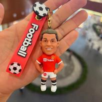 Futbolo žvaigždės paveikslėlio raktų pakabukas Futbolo žvaigždės krepšio dekoras Raktų pakabukas Lėlė Automobilio raktų aksesuarai Populiarus vyrams Gerbėjams Dovana didmeninė kaina gray