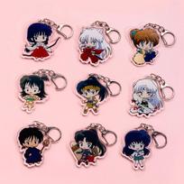 1/9Pcs Anime Figures Inuyasha Acrylic Car Keychain Cute Backpack Pendant Funny Bag Charms Accessories Decoration Holiday Gifts 5cm
