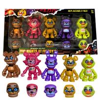 Fnaf figūrėlių rinkinys iš 5 figūrėlių „Five Nights At Freedy's“ su keičiamais veidais