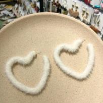 Exaggerated Personality White Big Hollow Love Heart Drop Dangle Earrings for Women Cute  Sweet Plush Korean Zircon Accessories