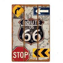 Senovinės metalinės skardinės lentelės Route 66 plakatai Dekoras Metalinė lentelė Plaketas Senovinis Retro Garažo Sienų Dekoras Barui Klubui 20x30cm