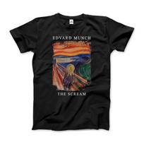 Edvard Munch - The Scream, 1893 Artwork T-Shirt (Adults, Kids, Short & Long Sleeve) S juoda