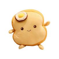 Multifunctional Plush Pillow High Simulated Lovely Toast Bread Cute Cushion for 25cm šviesiai ruda spalva