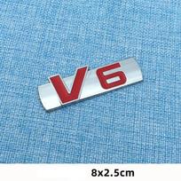 Car Styling Metal V6 Engine Logo Emblem Trunk Sport Turbo Auto Badge 3D Sticker Decal Accessories
