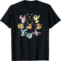 Pokémon - Eevee Evoliucijos Ratas Marškinėliai XXXL juoda