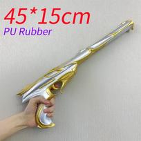 Cosplay Golden Guns Laser Rifle Revolver Prop Weapons Model Gun No Shotting Safety PU Rubber Halloween Gift