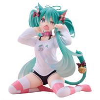 Sandėlyje 20CM Hatsune Miku X Nachoneko Katės Ausų Tarnaitės Suknelė PVC Anime Veiksmo Figūrėlės Modelio Kolekcija Darbalaukio Dekoracija Žaislai Dovana white