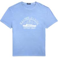 Polo Ralph Lauren SS24 Marškinėliai trumpomis rankovėmis, apvalia apykakle, su logotipu, vyriški viršutiniai drabužiai, mėlyni MNPOTSH1N822308-400 L white