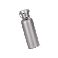 Titaniums Water Bottle Outdoor Camping Flask Sports Cycling Hiking Water Bottle with Lid Wide Mouth Water Drink Bottle gray