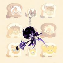 Cookie Run Kingdom Decorate Pendant Kawaii Game Figure Student Cartoon Keychain Plaid Summer Q Version Anime Girl Festival Gift 4-5cm