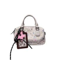 Fashion Handbag - Tote Bag - Casual and Small for Casual Wear - Small Carry-on Bag - Shoulder Strap Bag With pendant smėlis
