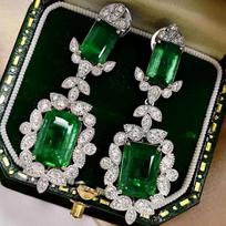CAOSHI Attractive Female Drop Earrings Bright Green Crystal Tone Zircon for Anniversary Party Delicate Design Zircon for Party