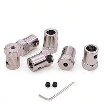 2pcs Hex Coupler Plating Rigid Tire Connector 2/3/3.17/4/5/6/7/8mm Hexagonal Shaft Coupling Motor Transmission Connector 8mm-2pcs