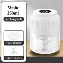 250ml Mini Wireless USB Rechargeable Electric Vegetable Chopper Garlic Crusher Food Chopper for Kitchen Gadgets for Garlic balta