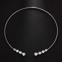 Luxury Crystal Zircon Water Drop Choker Necklace for Women 2025 New Fashion Rhinestone Teardrop Open Cuff Necklace Zircon varis