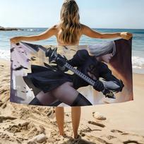 Anime Nier Automata Game 2B Towel Beach Towel Oversized Quick Dry Towel Absorbent Soft Swim BeachTowels for Men Women W40*H60(CM)