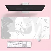 Kawaii Pink Cat Large Mouse Pad,cute Gaming Mouse Pad,pink Anti-slip Desktop Accessories,very Suitable for Gamers and Office Use 290X250X2MM oranžinė