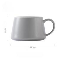 400 ml Keraminis Arbatos Puodelis Arbatos Bokalas Platus Kapučino Puodelis, Kavos Puodeliai Keraminis Bokalas Kapučino, Latte, Espresso ir Americano pilka spalva