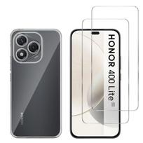 Case for Honor 400 Lite 5G and 2 Tempered Glass Screen Protector Phonillico® skaidri