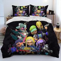 S-Splatoon žaidimo žaidėjo animacinis pledas, patalynės komplektas, antklodės užvalkalas, lovos komplektas, antklodės užvalkalas, pagalvės užvalkalas, karališko dydžio, karalienės dydžio, vaikams EU Twin 135x200cm
