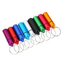 9pcs Water Proof Mini Aluminum Pill Box Case Organizer with Keychain Outdoor Medicine Holder