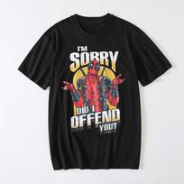 Marvel Authorized Marvel Deadpool Men's Cotton Sportswear Fitness Comfort and Casual Short-sleeved T-shirt  T Shirt Men S