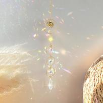 Crystal Prism Suncatcher Dreamcatcher Hanging Moon Sun Catcher for Window Rainbow Maker Home Garden Decor Wedding Christmas Gift