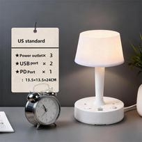 Multifunctional Home Bedside Lamp Plug-in Night Light Features USB Port, PD Port, Plug and Socket EU/US/UK EU Plug