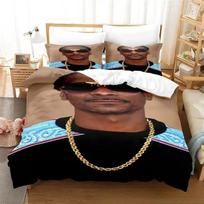 3D Print Snoop Dogg Rapper Bedding SetDuvet Cover Comforter Bed Set Quilt Cover PillowcaseKing Queen Twin Size Boys Girls EU Single(135*200cm)3pcs