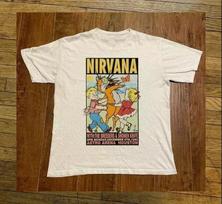 NIRVANA 90's Vintage Concert Tour White T-Shirt for Music Fans DO407 Unisex T-Shirt XXL
