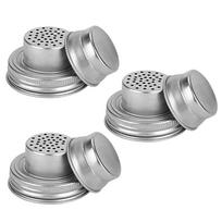 3 Piece Mason Jar Shaker Top Lid Steel Leakproof Design Food Grade Silicones Seal For Salt Pepper Seasonings Storage 1