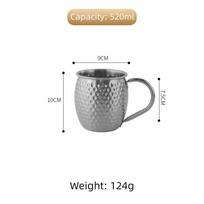Rust-proof Beer Mug 520ml Cold Drink Cup Creative Moscow Mule Mug  Coffee Cup sidabras