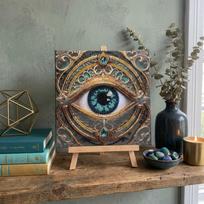 Mini biserio siuvinėjimo rinkinys „Žvilgsnio alchemija“ 15x15 cm – meninis karoliukų paveikslas interjerui