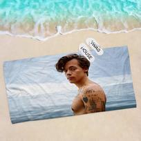 Dainininkas H-Harry Styles Paplūdimio rankšluostis Spalvingi vonios rankšluosčiai mergaitei Mikropluošto greitai džiūstantis Be smėlio Paplūdimio Joga Spa Sporto salės Baseino W40*H60(CM)