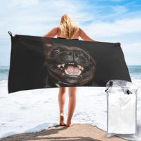 Staffordshire Bull Terrier paplūdimio rankšluostis Minkštas mikropluošto greitai džiūstantis sugeriantis greiti rankšluosčiai voniai W30*H60(CM)