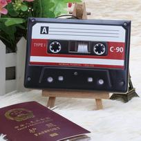 Retro Video Game 3D Passport Holder, PVC Travel Cover with Credit Card & ID Case, Creative Camera Post Chocolate Design