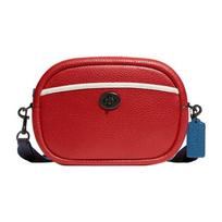 Coach Camera Series 23 Zipper Closure Pebble Leather Camera Bag Women Shoulder Bag Red C6833-V5TFN Basic Set (Bag+Dust Bag)