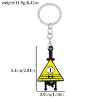 Gravity Falls Bill Cipher Gothic Necklace Keychains Anime Necklet Key Ring for Kids Fashion Classic Toy Gift