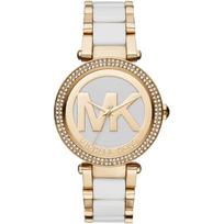 Michael Kors MK6313 Parker Baltas ciferblatas Moteriškas laikrodis 39mm auksas