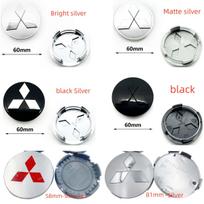 4pcs 58mm 60mm 81mm Car Wheel Center Cap Hub Covers Badge Accessories For Mitsubishi Outlander Lancer 10 9 ASX RALLIART Eclipse 60mm Bright silver