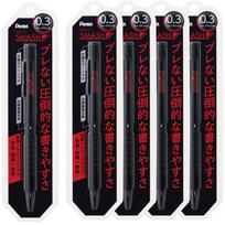Pentel Smash Mechanical Pencil Black 0.3mm 5-Pack XQ1003-1N