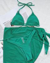 Sexy Women's Swimsuit Solid Color Thong Swimwear Brazilian Beachwear Bathing Suits S žalia