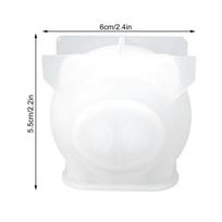 Silikoninė žvakių forma – 3D „Piggy“ muilas, pagamintas „pasidaryk pats“, skirtas tortams dekoruoti 1PCS