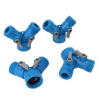 Tap Y Splitter 2 Way 2 Valves Hose Splitter Connector for Garden Hose Faucet  Standard 4pcs mėlyna